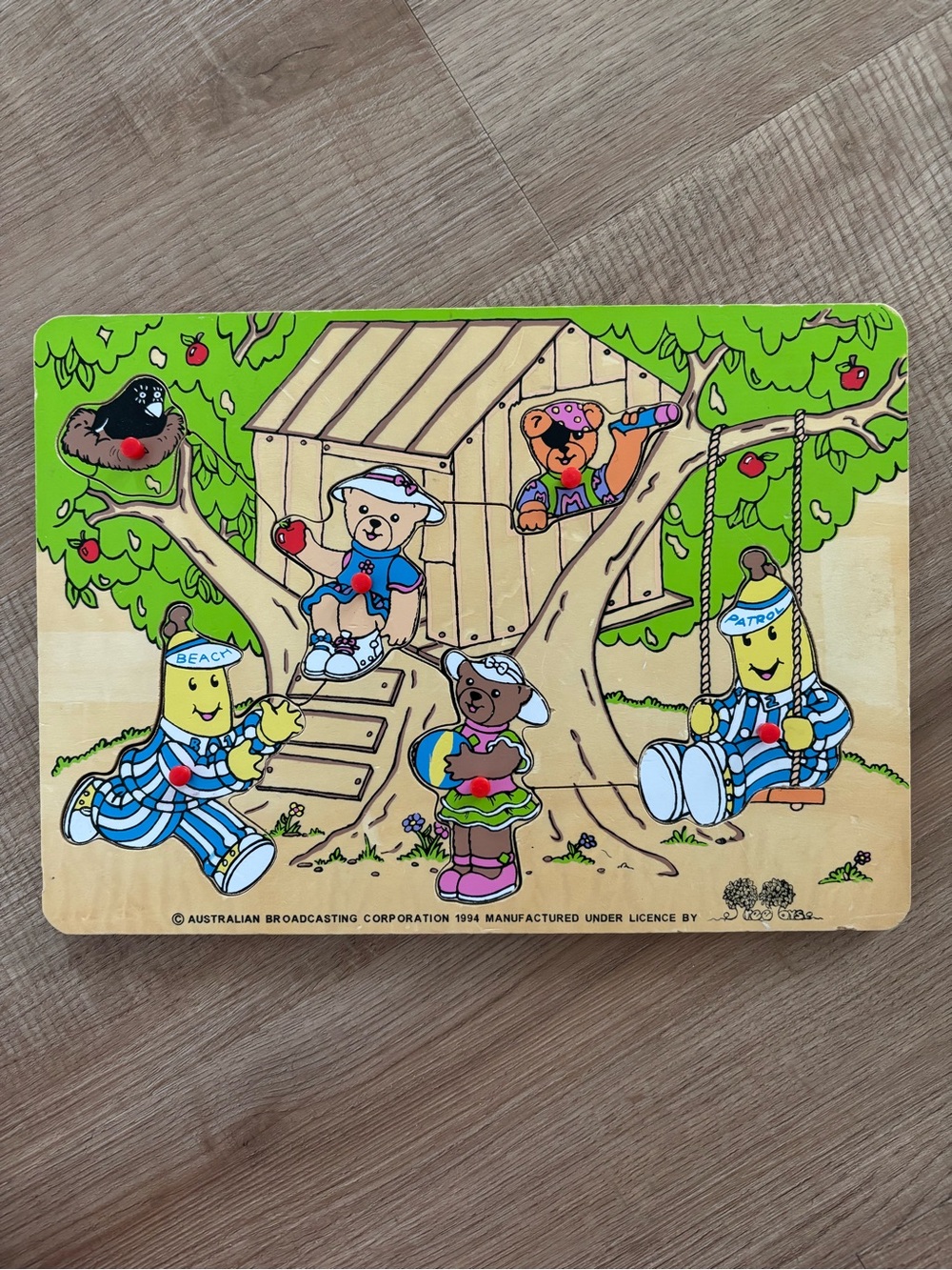 Vintage 1994 Bananas in Pyjamas Wooden Treehouse Puzzle